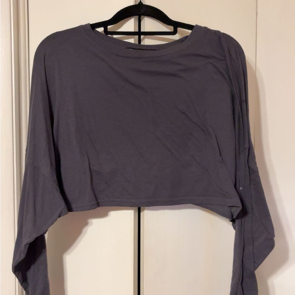 HYFVE Charcoal Long Sleeve Crop Top